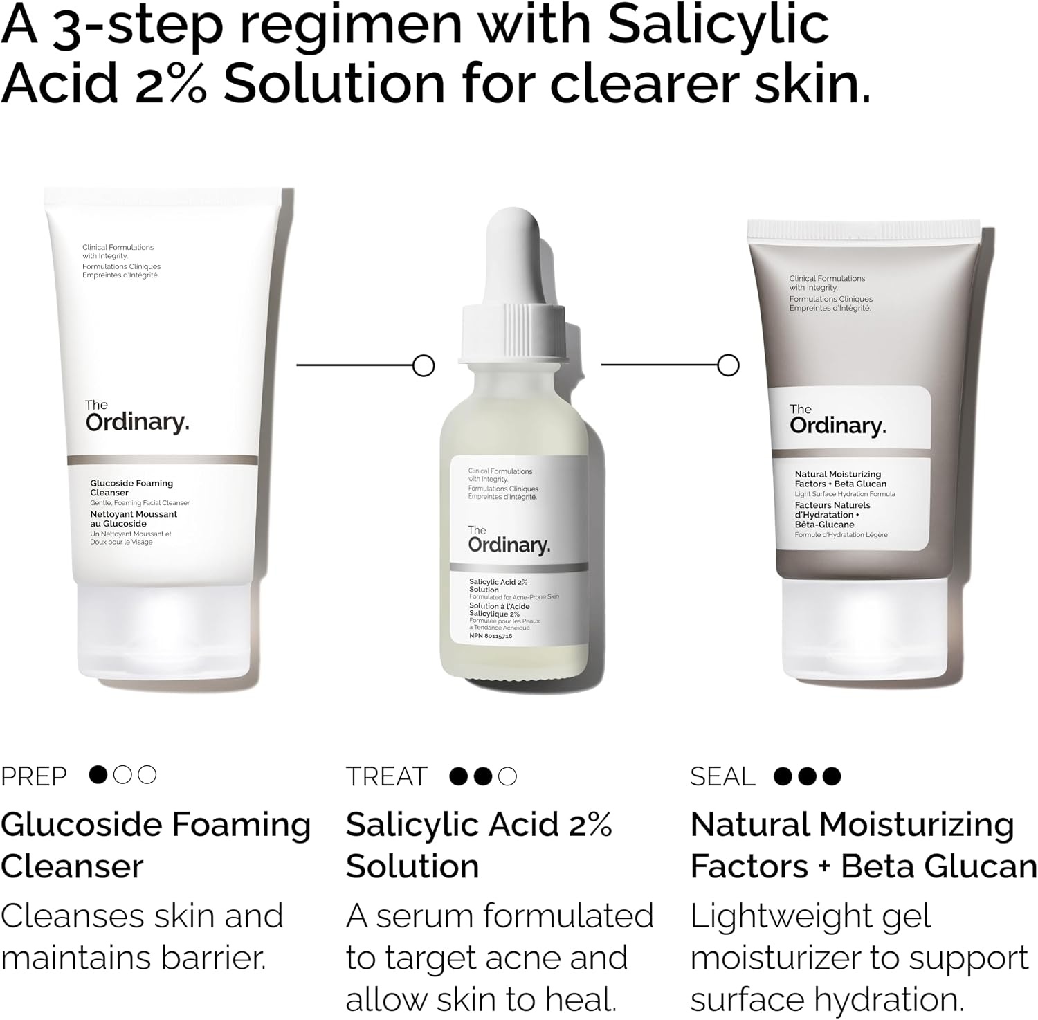 image:imageThe Acne Set 3Step Skin Regimen with Glucoside Foaming Cleanser Salicylic Acid 2 Solution and Natural Moisturizing
