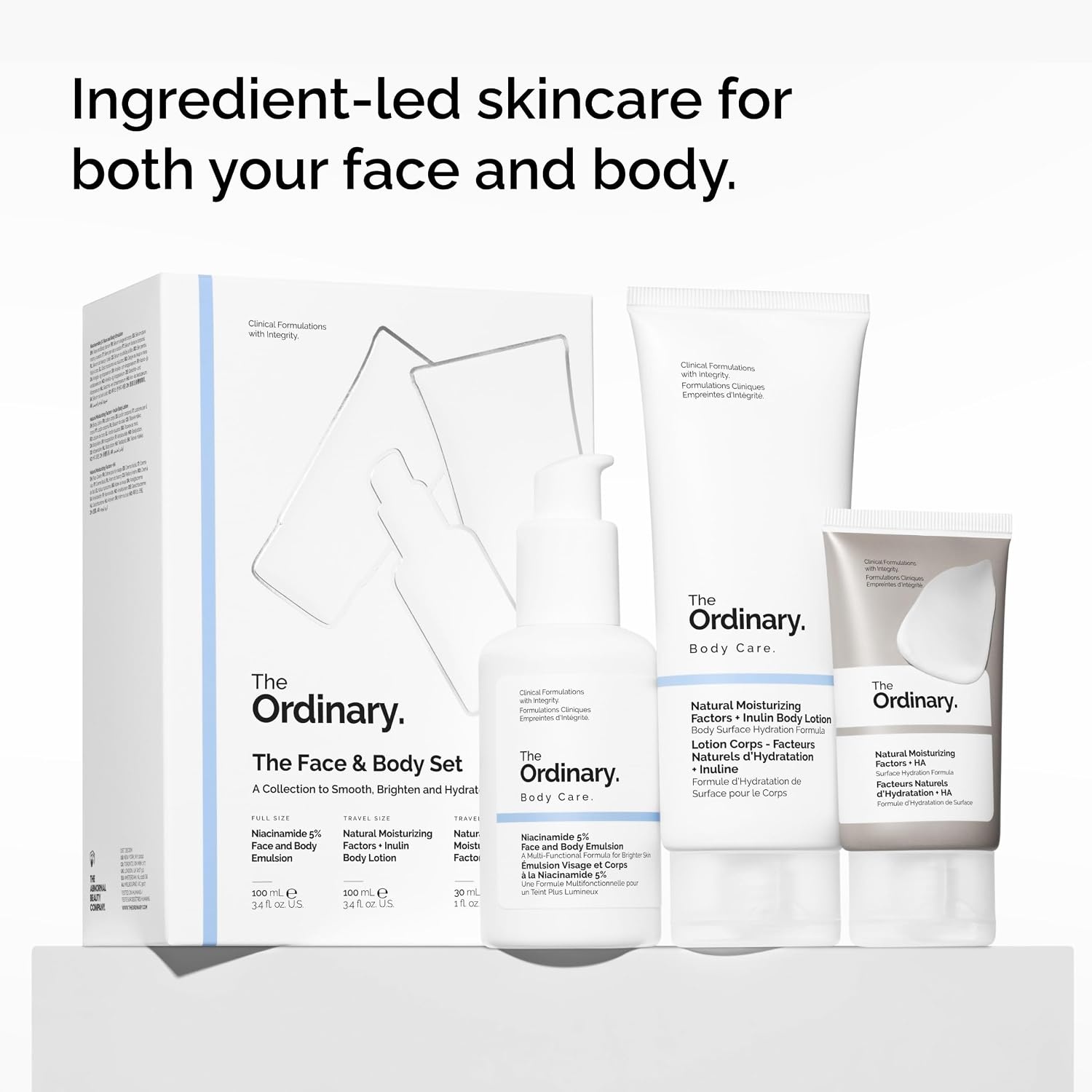 image:imageThe Ordinary Face amp Body Set Daily Skincare Routine with Niacinamide 5 Face amp Body Emulsion Natural Moisturizing Factors Inulin Body Lotion and Natural Moisturizing Factors Hyaluronic Acid