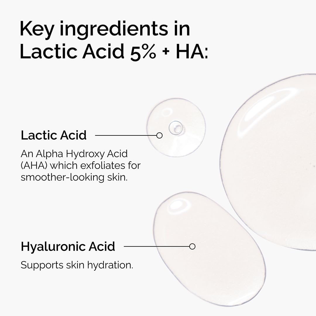 image:imageThe Ordinary Lactic Acid 5 Hyaluronic Acid 2 Gentle Exfoliating Serum for Smoother Skin1 Fl Oz Pack of 1