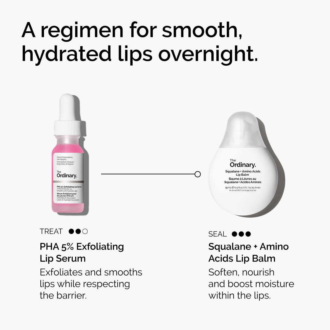 image:imageThe Ordinary Lip Care Duo Skin Care Bundle Set PHA 5 Exfoliating Lip Serum 05 Fl Oz Squalane and Amino Acids Lip Balm