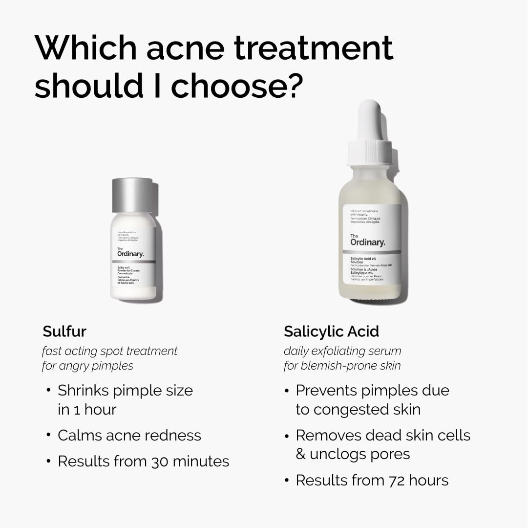 image:imageThe Ordinary Sulfur 10 PowdertoCream Acne Spot Treatment Concentrate Reduces Pimple Size and Zit Redness 018 Oz018 Ounce Pack of 1