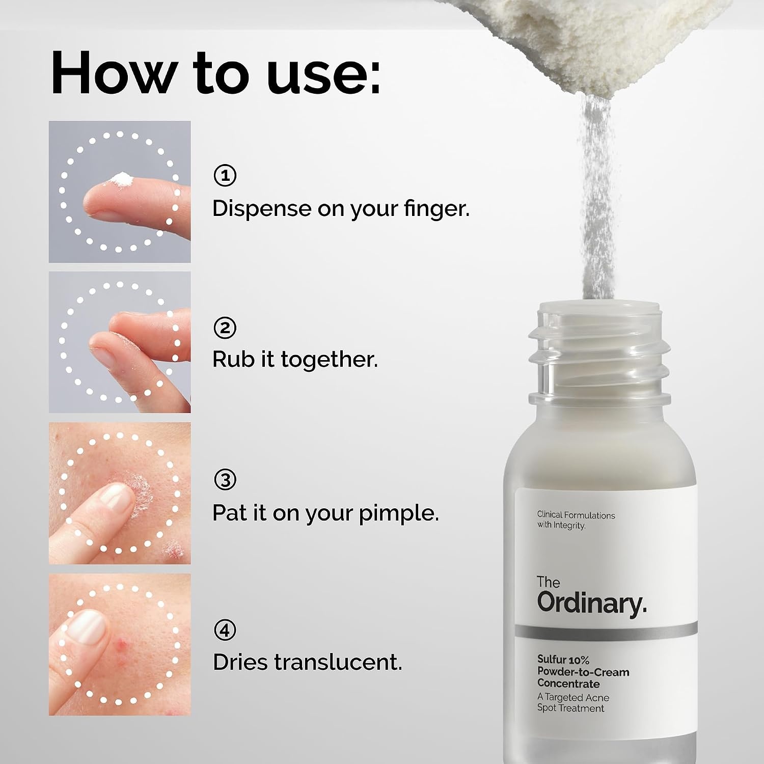 image:imageThe Ordinary Sulfur 10 PowdertoCream Acne Spot Treatment Concentrate Reduces Pimple Size and Zit Redness 018 Oz018 Ounce Pack of 1