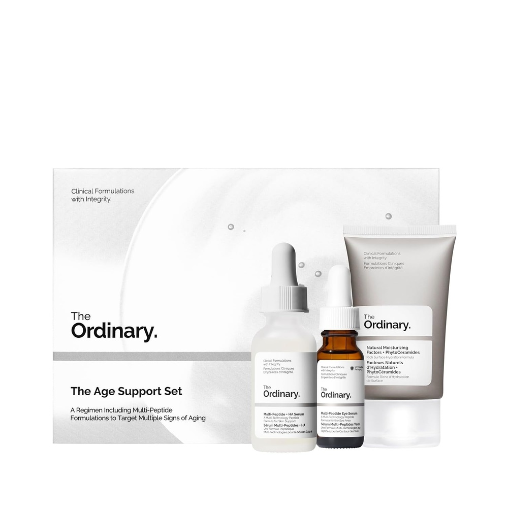 image:imageThe Ordinary Age Support Set 3Step AntiAging Skin Regimen with MultiPeptide HA MultiPeptide Eye Serum and Natural Moisturizing Factors PhytoCeramides Skincare Set