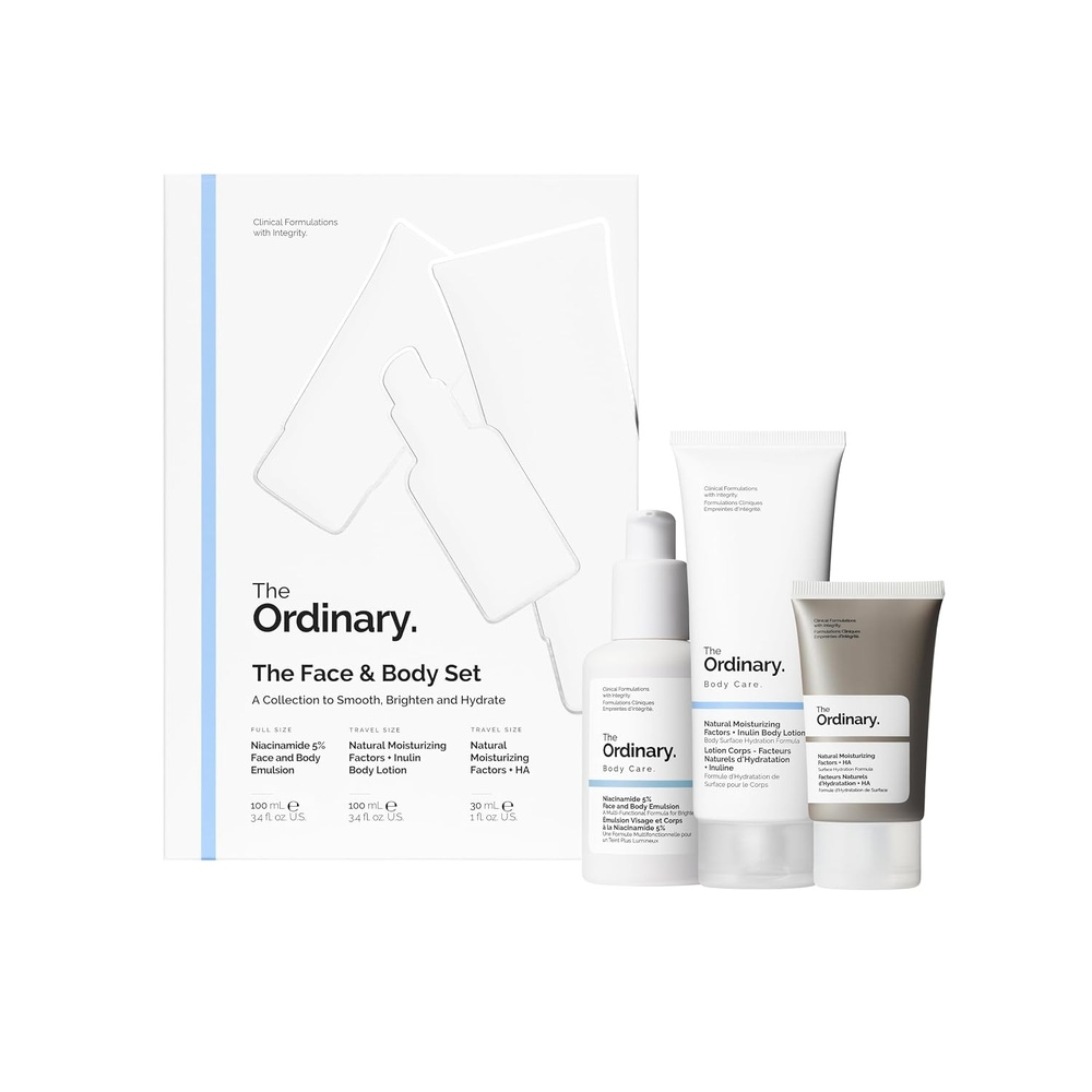 image:imageThe Ordinary Face amp Body Set Daily Skincare Routine with Niacinamide 5 Face amp Body Emulsion Natural Moisturizing Factors Inulin Body Lotion and Natural Moisturizing Factors Hyaluronic Acid