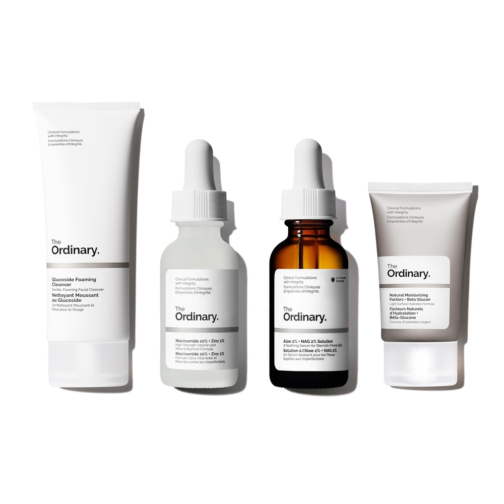 image:imageThe Ordinary Sensitive Skin Collection Skin Care BundleBlemishProne Skin Glucoside Foaming Cleanser Aloe 2 NAG 2 Solution Niacinamide 10 Zinc 1 Natural Moisturizing FactorsBeta Glucan