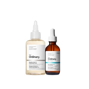The Ordinary Hair and Scalp Collection, Haircare Set, Glycolic Acid 7% Exfoliating Toner and Multi-Peptide Serum for Hair Density