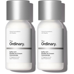 The Ordinary Sulfur 10% Powder-to-Cream Acne Spot Treatment Concentrate, Reduces Pimple Size and Zit Redness, 0.18 Oz(0.18 Ounce (Pack of 2))