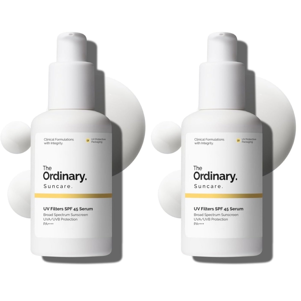 image:imageThe Ordinary UV Filters SPF 45 Serum Sunscreen for Face Lightweight Hydrating BroadSpectrum Sunscreen UVAUVB Protection NonComedogenic No White Cast 2 Fl Oz2 Fl Oz Pack of 2
