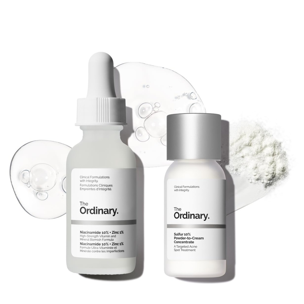 image:imageThe Ordinary Oil Control Duo Blemish Skin Care Set Niacinamide 10 Zinc 1 and Sulfur 10 PowderToCream Concentrate
